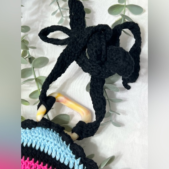 Akira Multicolored Crochet Sweeter Than Honey Halter Neck Mini Dress Cotton M - Picture 2 of 9